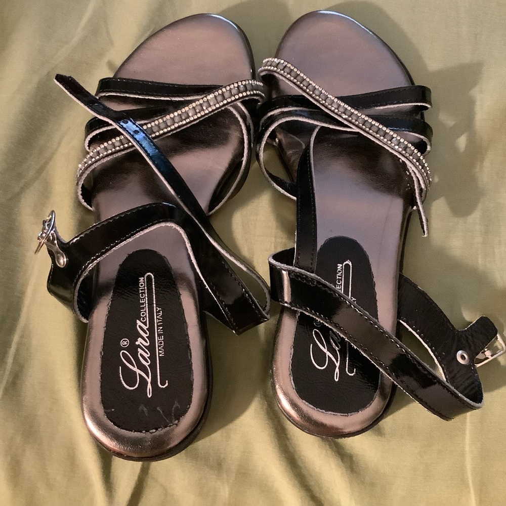 #2 Sandal, made in Italy, Size 35/5, worn once, black with rhinestone $10